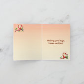 Red Monkey Animal Valentijnsdag Feestdagen Kaart (Binnen)