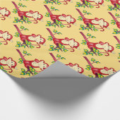 Red Monkey Chinees nieuwjaarswerkdocument Cadeaupapier (Hoek)
