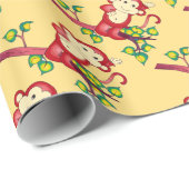 Red Monkey Chinees nieuwjaarswerkdocument Cadeaupapier (Rol Hoek)