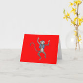 Red Monkey Notecards Kaart (Gele Bloem)