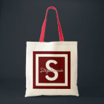 Red Monogram Aangepaste Canvas tas<br><div class="desc">Rode monogram gepersonaliseerde canvas tas</div>