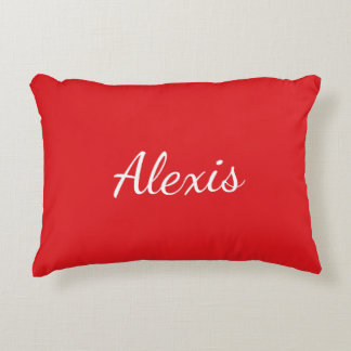 Red Monogram Accent Pillow Kussen