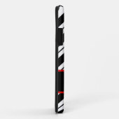 Red Monogram Initiaal Black White Chevron ZizZag Case-Mate iPhone Case (Achterkant/rechts)