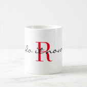 Red Monogram Initial 'do it now' Design 11oz Koffiemok (Center)