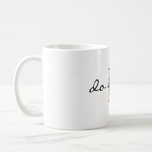 Red Monogram Initial 'do it now' Design 11oz Koffiemok (Links)