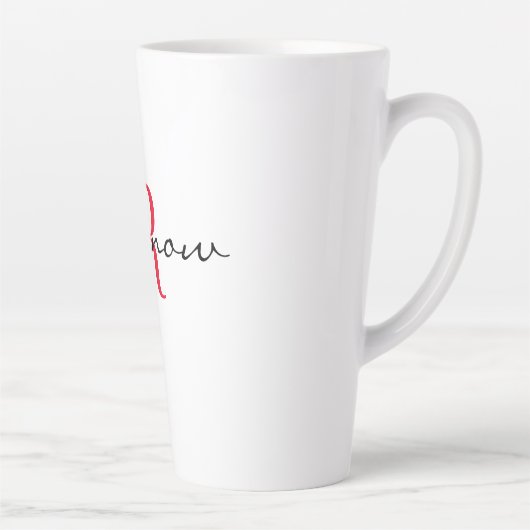 Red Monogram Initial Stylish 'do it now' Large Latte Mok (Rechts)