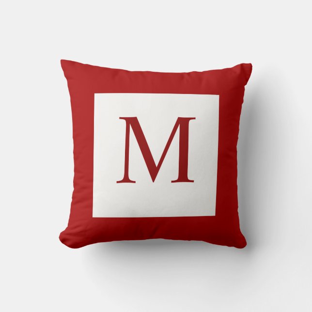 Red Monogram Pillow Kussen (Voorkant)