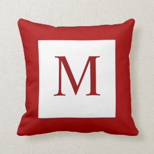 Red Monogram Pillow Kussen