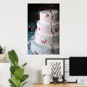 Red Monogram Weddenschap Cake Bakery Fine Art Prin Poster (Thuiskantoor)