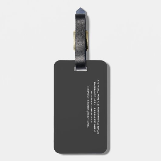 Red Monogram White Grey Personal Trainer Modern Bagagelabel (Achterkant verticaal)