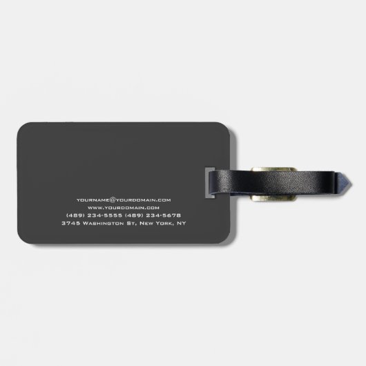 Red Monogram White Grey Personal Trainer Modern Bagagelabel (Achterkant horizontaal)