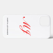 Red Monogram White Modern minimalist Case-Mate iPhone Case (Achterkant (horizontaal))