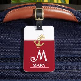 Red Monogrammed Bagagelabel