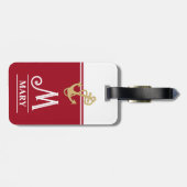 Red Monogrammed Bagagelabel (Achterkant horizontaal)
