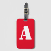 Red Monogrammed Bagagelabel (Voorkant (verticaal))