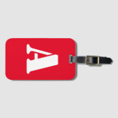 Red Monogrammed Bagagelabel (Voorkant (horizontaal))