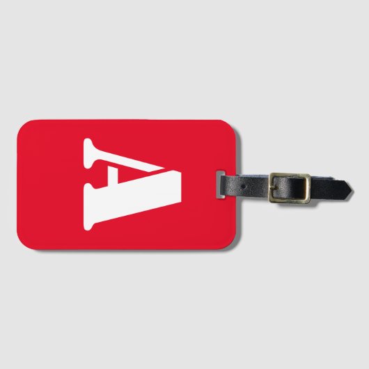 Red Monogrammed Bagagelabel (Voorkant (horizontaal))