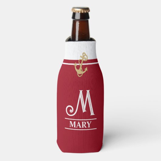 Red Monogrammed Flesjeskoeler (Fles Voorkant)