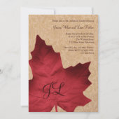 Red  Monogrammed Rehearsal Dinner Invite Kaart (Voorkant)