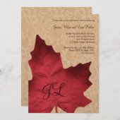 Red  Monogrammed Rehearsal Dinner Invite Kaart (Voorkant / Achterkant)