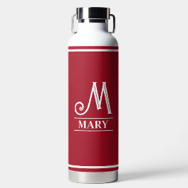 Red Monogrammed Waterfles