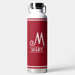 Red Monogrammed Waterfles