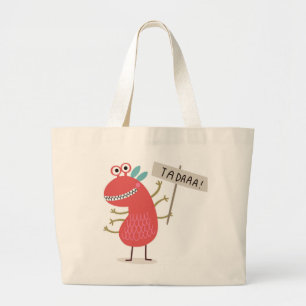 RED MONSTER TA DAAA! PERSONALISEERDE CANVAS TAS