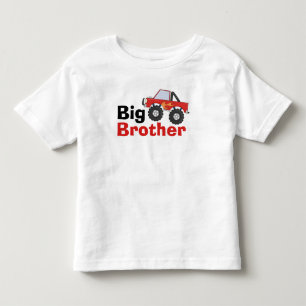 Red Monster Truck Big Brother Kinder Shirts