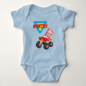 Red Monster Truck Boy Romper (Voorkant)
