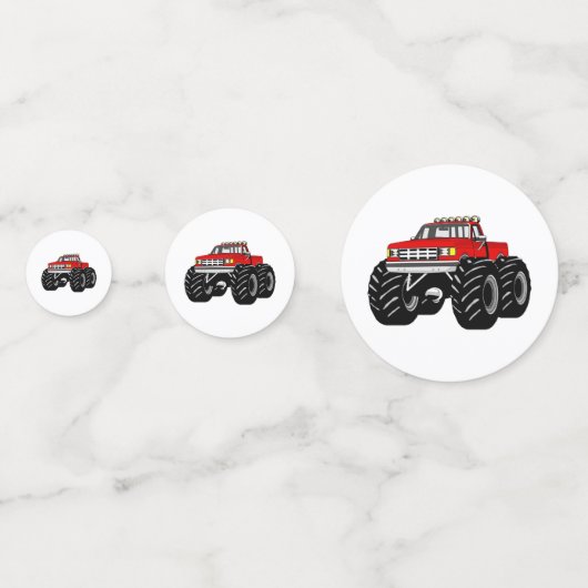 Red Monster Truck Confetti (Achterkanten)