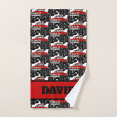Red Monster Truck: DAVID Bad Handdoek (Handdoek)