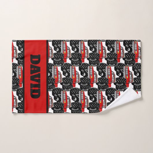 Red Monster Truck: DAVID Bad Handdoek (Handdoek)
