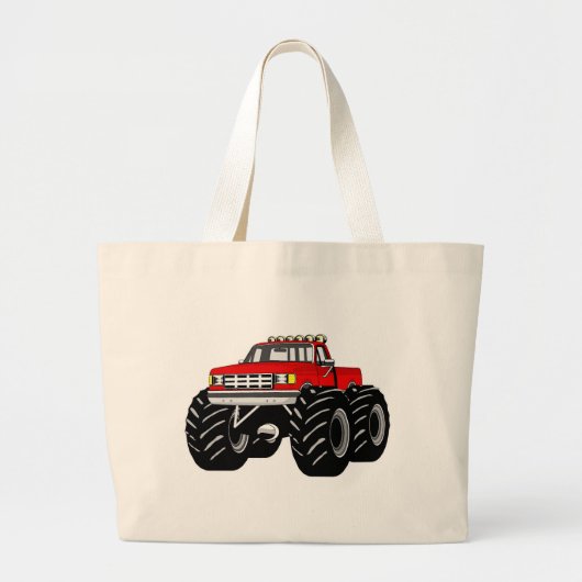 RED MONSTER TRUCK GROTE TOTE BAG (Voorkant)