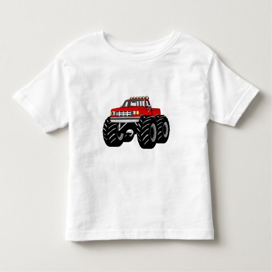 RED MONSTER TRUCK KINDER SHIRTS (Voorkant)