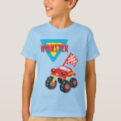 Red Monster Truck Kinder T-shirt (Voorkant)