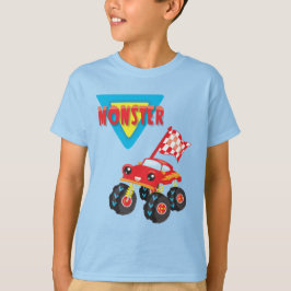 Red Monster Truck Kinder T-shirt