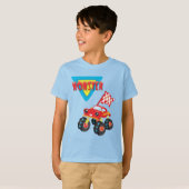 Red Monster Truck Kinder T-shirt (Voorkant volledig)