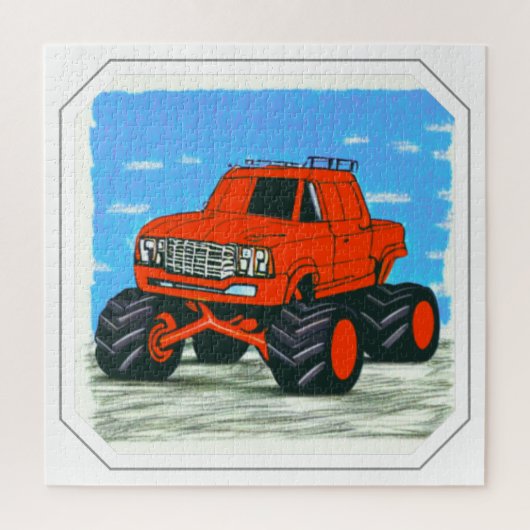 Red Monster Truck Legpuzzel (Verticaal)
