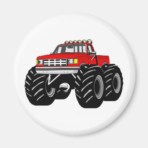 RED MONSTER TRUCK MAGNEET