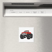 RED MONSTER TRUCK MAGNEET (Insitu (Vaatwasser))