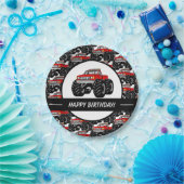 Red Monster Truck Papieren Bordje (Feest)
