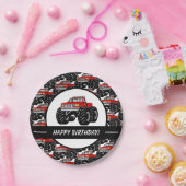 Red Monster Truck Papieren Bordje (Feest)