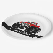 Red Monster Truck Papieren Bordje (Gekanteld)