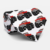 RED MONSTER TRUCK STROPDAS (Opgerold)