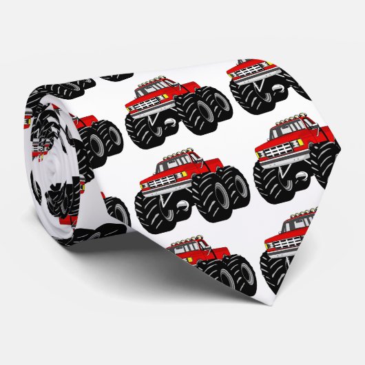 RED MONSTER TRUCK STROPDAS (Opgerold)