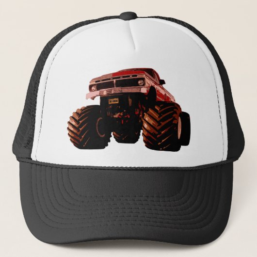Red Monster Truck Trucker Pet (Voorkant)