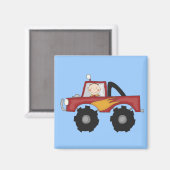 Red Monster Truck Tshirts en Gifts Magneet (Voorkant / Achterkant)