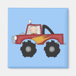Red Monster Truck Tshirts en Gifts Magneet
