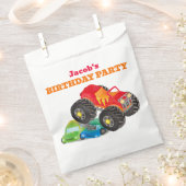 Red Monster Truck Verjaardagsfeest Waterverf Bedankzakje (Geknipt)