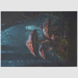 Red Moody Mushrooms - Een donkere Dreamscape Decou Tissuepapier